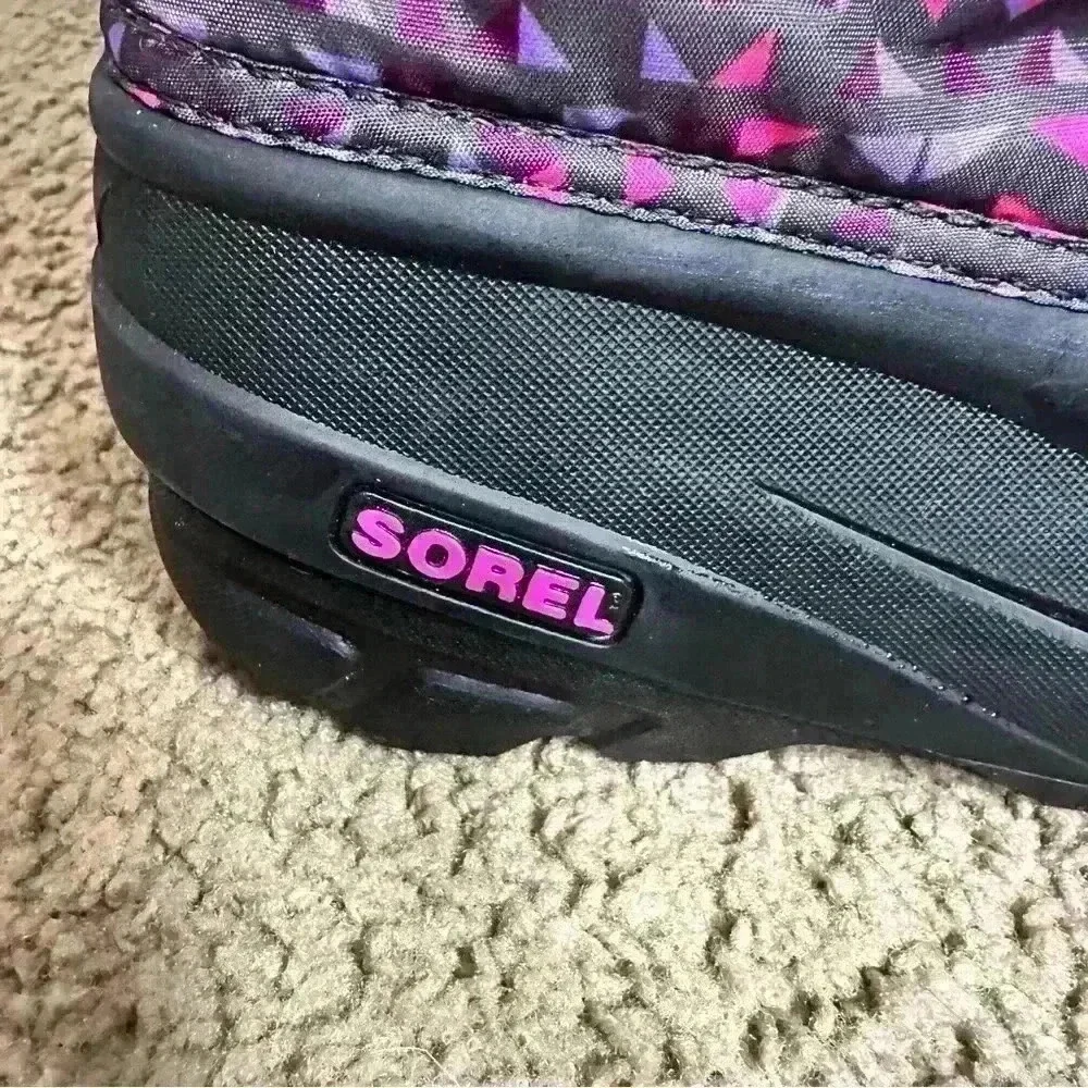 Sorel Women Snow Boots Flurry‎ Print Pink/Purple Liner Size 6